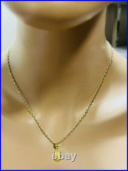 18K Fine 750 Saudi Gold Kids Adult Necklace & Earring 18 Ring 6 1.6mm 6.31g