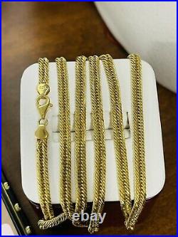 18K Fine 750 Saudi Gold Mens Cuban Chain Necklace With 24 Long 4mm 9.93g