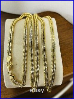 18K Fine 750 Saudi Gold Mens Cuban Chain Necklace With 24 Long 4mm 9.93g