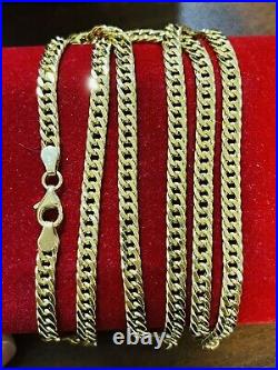 18K Fine 750 Saudi Gold Mens Womens Cuban Chain Necklace With 22Long 4mm 9.46g