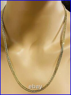 18K Fine 750 Saudi Gold Mens Womens Cuban Chain Necklace With 22Long 4mm 9.46g