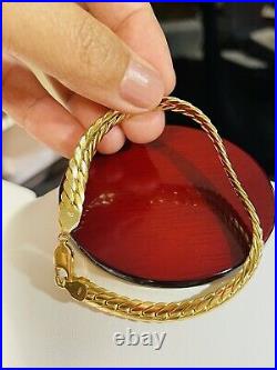 18K Fine 750 Saudi Gold Real Cuban Women's Bracelet 7.5 Long 10.02g 7mm Wide