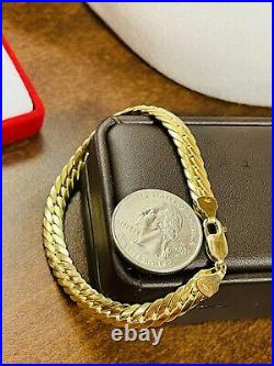 18K Fine 750 Saudi Gold Real Cuban Women's Bracelet 7.5 Long 10.02g 7mm Wide