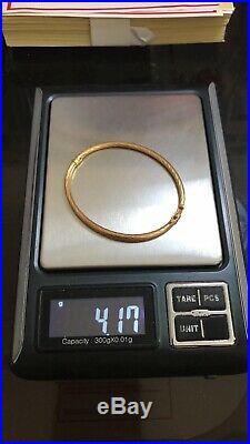 18K Fine 750 Saudi Gold Women's Bangle Bracelet Freesize S/M 6-7 3.2mm