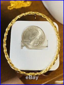 18K Fine 750 Saudi Gold Women's Bangle Bracelet Freesize s-m-l 3.2mm