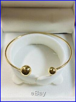 18K Fine 750 Saudi Gold Women's Bangle Bracelet Freesize s-m-l Ball 7mm