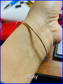18K Fine 750 Saudi Gold Women's Bangle Bracelet Freesize s-m-l Ball 7mm