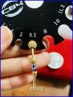 18K Fine 750 Saudi Gold Women's Bangle Bracelet fits Sm/Med Or 6-7 2mm 7.16g