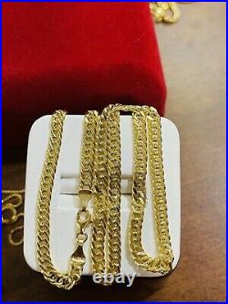 18K Fine 750 Saudi Gold Womens 16 Long Cuban Chain Necklace 4.5mm Wide 8.26g