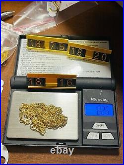 18K Fine 750 Saudi Gold Womens 16 Long Cuban Chain Necklace 4.5mm Wide 8.26g