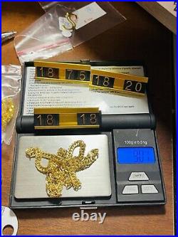 18K Fine 750 Saudi Gold Womens 18 Long Cuban Chain Necklace 4.5mm Wide 9.1g