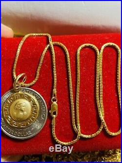 18K Fine 750 Saudi Gold Womens Queen Necklace 18 Long US Seller 1.6mm 4.2g