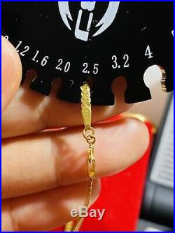 18K Fine 750 Saudi Gold Womens Set Flower Necklace 18 Long 2.5mm
