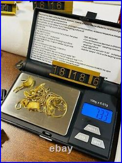 18K Fine 750 Saudi Gold Womens Set Necklace & Earring 18 Ring 6 1.6mm 7.33g