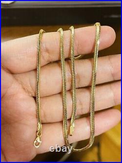 18K Fine 750 Saudi Gold Womens Snake Chain Necklace 20 Long 3mm 6.3g Fastship