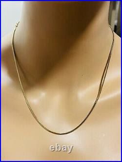 18K Fine 750 Saudi Gold Womens Snake Chain Necklace 20 Long 3mm 6.3g Fastship