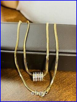 18K Fine 750 Saudi Gold Womens Snake Set Necklace 20 Long 3mm 8.12g Fast-ship