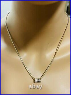 18K Fine 750 Saudi Gold Womens Snake Set Necklace 20 Long 3mm 8.12g Fast-ship