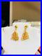 18K Fine 750 Saudi Gold Yellow Women’s Heart Dangle Earring