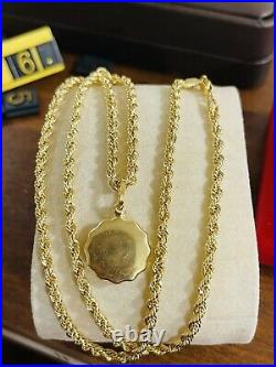 18K Fine 750 Saudi Real UAE Gold 20 Long Womens Angel Set Necklace 3mm 5.0g