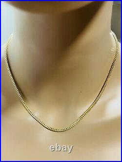 18K Fine 750 Saudi UAE Gold 18 Long Womens Chain Wheat Necklace 3mm 7.13 grams