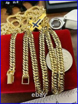 18K Fine 750 Saudi UAE Gold Mens Womens Cuban Chain Necklace 20 Long 6g 12.8g