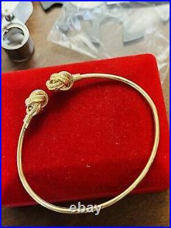 18K Fine 750 Saudi UAE Gold Real Women's Knot Bangle Fits 6-7 11mm 4.6 grams
