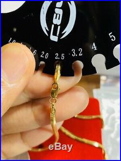 18K Fine 750 Yellow Gold Snake Womens Necklace With 18 Long USA Seller 2.5mm