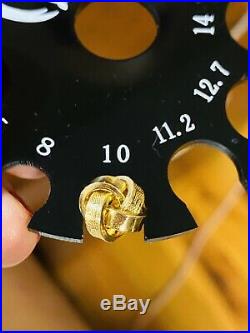 18K Fine 750 Yellow Saudi Gold Women's Set Flower Pendant & Earring US Seller