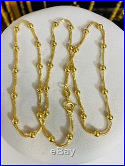 18K Fine Gold Womens Necklace With 16 Long USA Seller 2.5mm