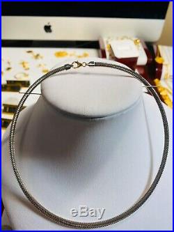 18K Fine Gold Womens Omega Necklace With 16 Long USA Seller Two Tone Color