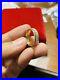 18K Fine Saudi Gold Two Tone Band Unisex Fits Ring 6.5-7 USA Seller