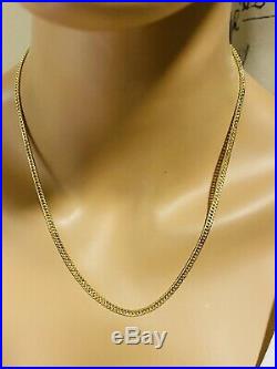 18K Fine Saudi Gold Unisex Curb Chain Necklace With 20 Long 3.5mm USA Seller