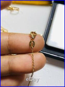 18K Fine Saudi Gold Womens IU Necklace With 17-18 Long USA Seller(3 Layers)
