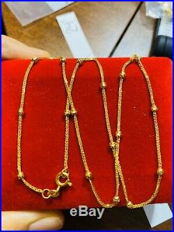 18K Fine Yellow Gold Womens Necklace With 16 Long USA Seller