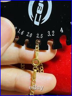 18K Fine Yellow Saudi Gold 20 Long Cross Womens Necklace 2.5mm 4.02 US Seller