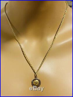 18K Fine Yellow Saudi Gold 20 Long Queen Womens Necklace 2mm 4.6g US Seller