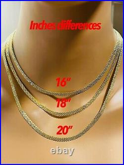 18K Fine Yellow Saudi Gold Womens Tauco Chain Necklace With 18 Long 4mm 5.57g