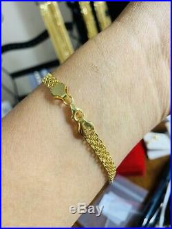 18K Saudi Gold Bracelet 7 Long