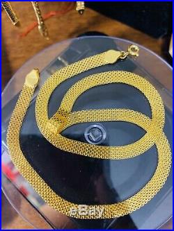 18K Saudi Gold Chain Necklace With 16 Long