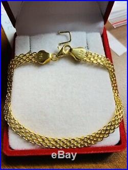 18K Saudi Gold Fine Bracelet 7 Long