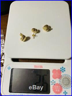 18K Saudi Gold Heart Earring & Pendant