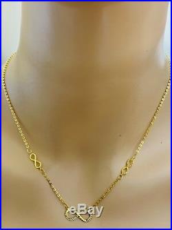 18K Saudi Gold Infinity Necklace With 18 Long