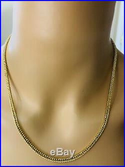 18K Saudi Gold Mens Chain Necklace With 19 Long