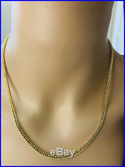 18K Saudi Gold Mens Chain Necklace With 19 Long
