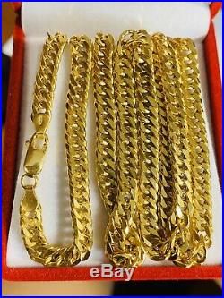 18K Saudi Gold Mens Cuban Necklace With 24 Long 6mm USA Seller