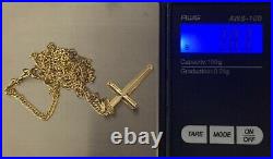 18K Saudi Gold Necklace 18 Chain with Cross Pendant 3.83 grams