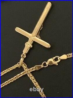 18K Saudi Gold Necklace 19.75 Chain with Cross Pendant 7.34grams