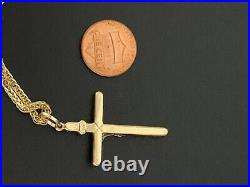18K Saudi Gold Necklace 19.75 Chain with Cross Pendant 7.34grams