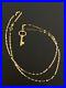 18K Saudi Gold Necklace Chain 17.75 inches with Key Pendant